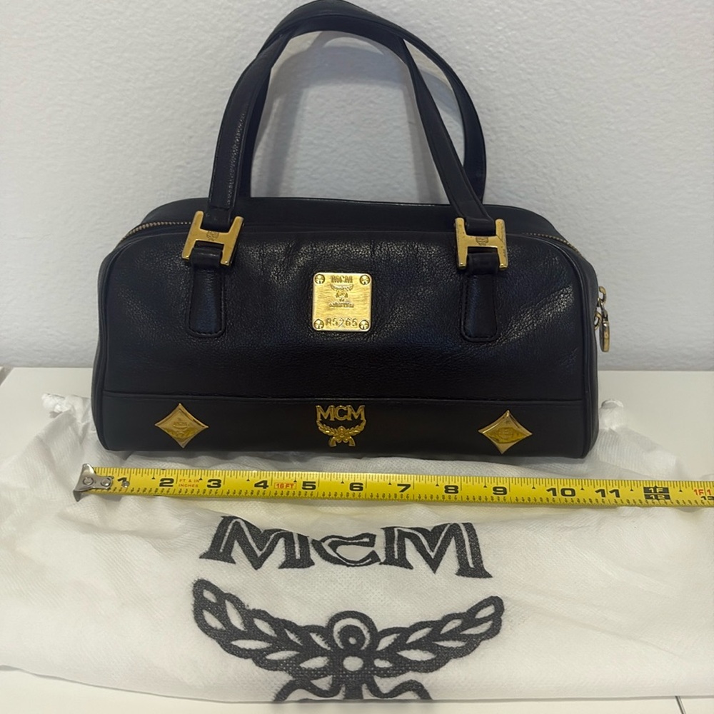 MCM Black Leather Shoulder Bag